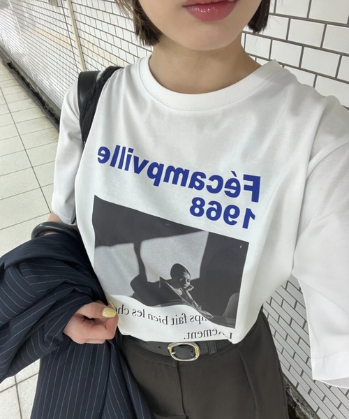 Lui's（ルイス）の「UVカット / 接触冷感フォトT（Tシャツ/カットソー・レディース・オフホワイト/ブラック/イエロー・FREE）」の19枚目の写真