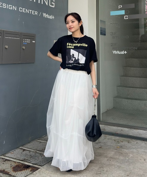 Lui's（ルイス）の「UVカット / 接触冷感フォトT（Tシャツ/カットソー・レディース・オフホワイト/ブラック/イエロー・FREE）」の4枚目の写真