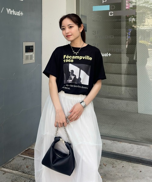 Lui's（ルイス）の「UVカット / 接触冷感フォトT（Tシャツ/カットソー・レディース・オフホワイト/ブラック/イエロー・FREE）」の5枚目の写真