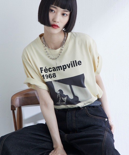 Lui's（ルイス）の「UVカット / 接触冷感フォトT（Tシャツ/カットソー・レディース・オフホワイト/ブラック/イエロー・FREE）」の7枚目の写真