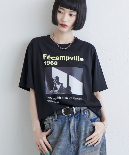 Lui's（ルイス）の「UVカット / 接触冷感フォトT（Tシャツ/カットソー・レディース・オフホワイト/ブラック/イエロー・FREE）」の11枚目の写真