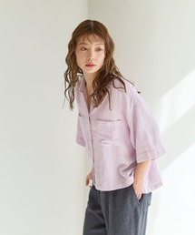 BAYFLOW | リネンクロップド半袖シャツ(シャツ/ブラウス)
