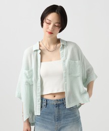 BAYFLOW（ベイフロー）の「リネンクロップド半袖シャツ（シャツ/ブラウス）」