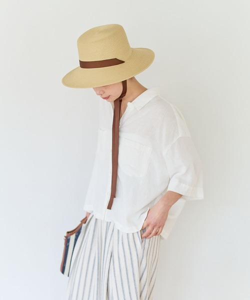 BAYFLOW（ベイフロー）の「リネンクロップド半袖シャツ（シャツ/ブラウス・レディース・グレー/オフホワイト/イエロー/ミント/ライラック・FREE）」の13枚目の写真