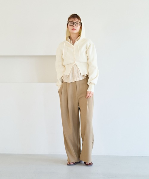 BAYFLOW（ベイフロー）の「リネンクロップド半袖シャツ（シャツ/ブラウス・レディース・グレー/オフホワイト/イエロー/ミント/ライラック・FREE）」の16枚目の写真