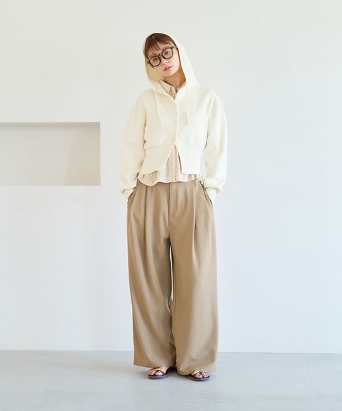 BAYFLOW（ベイフロー）の「リネンクロップド半袖シャツ（シャツ/ブラウス・レディース・グレー/オフホワイト/イエロー/ミント/ライラック・FREE）」の18枚目の写真