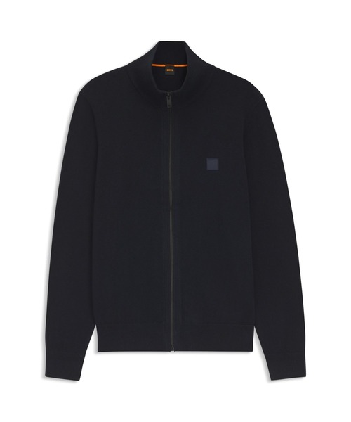 BOSS(ボス)の「【オンライン限定】コットン/カシミア ニットジャケット ロゴパッチ(ブルゾン・メンズ・ダークブルー・XXL/L/M/XL/S)」の6枚目の写真