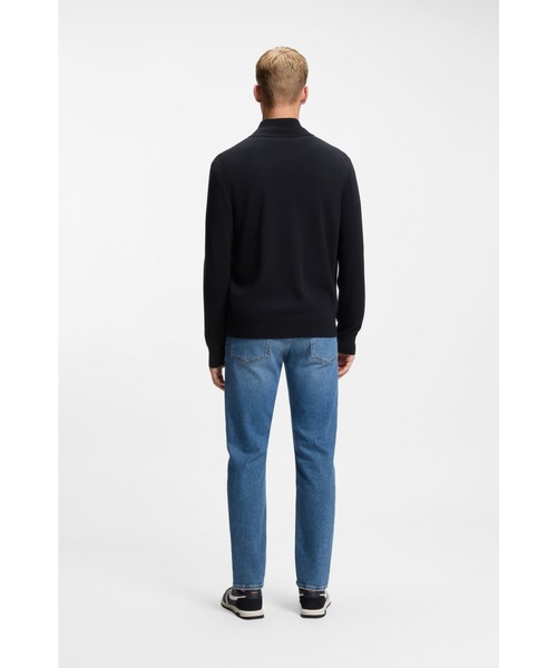 BOSS(ボス)の「【オンライン限定】コットン/カシミア ニットジャケット ロゴパッチ(ブルゾン・メンズ・ダークブルー・XXL/L/M/XL/S)」の5枚目の写真