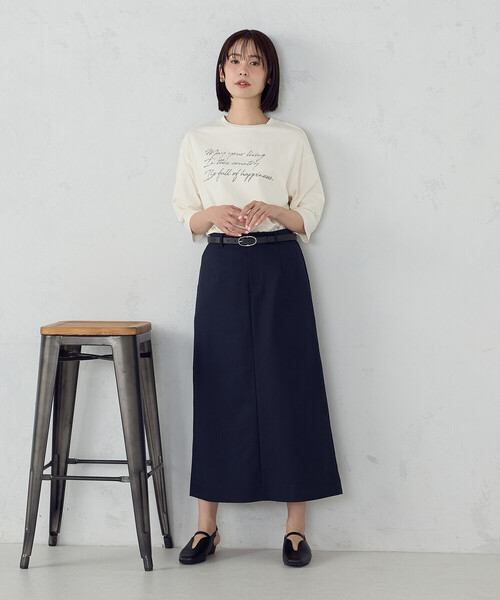 COMME CA ISM（コムサイズム）の「ストレッチナロー スカート（スカート・レディース・カーキ/ネイビー・MEDIUM/LARGE）」の3枚目の写真