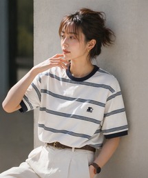 STARTER BLACK LABEL | 【karlas別注】STARTER BLACK LABEL スターター ブラックレーベル ボーダーTシャツ 鹿の子 ワンポイント 半袖Tシャツ(Tシャツ/カットソー)