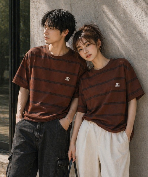 STARTER BLACK LABEL(スターターブラックレーベル)の「【karlas別注】STARTER BLACK LABEL スターター ブラックレーベル ボーダーTシャツ 鹿の子 ワンポイント 半袖Tシャツ(Tシャツ/カットソー・メンズ・ホワイト/ブラウン/ネイビー・M/L/LL)」の12枚目の写真