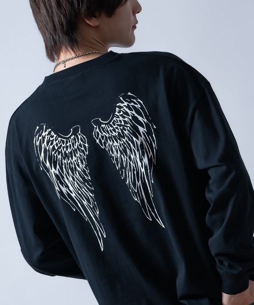 En serio TOKYO(エンソリオトーキョー)の「【SIDEWAYSTANCE】ウイング長袖Tシャツ 70653(Tシャツ/カットソー・メンズ・ブラック/ホワイト・LARGE/MEDIUM/SMALL/X-LARGE)」の2枚目の写真
