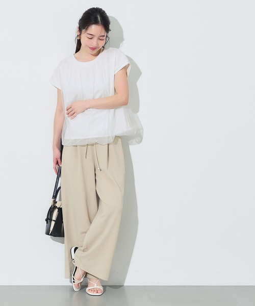 coca(coca)(コカ)の「チュールドッキングT(Tシャツ/カットソー・レディース・ホワイト/その他1・S/M/L)」の3枚目の写真