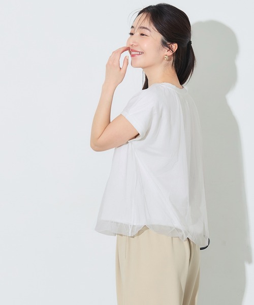 coca(coca)(コカ)の「チュールドッキングT(Tシャツ/カットソー・レディース・ホワイト/その他1・S/M/L)」の4枚目の写真
