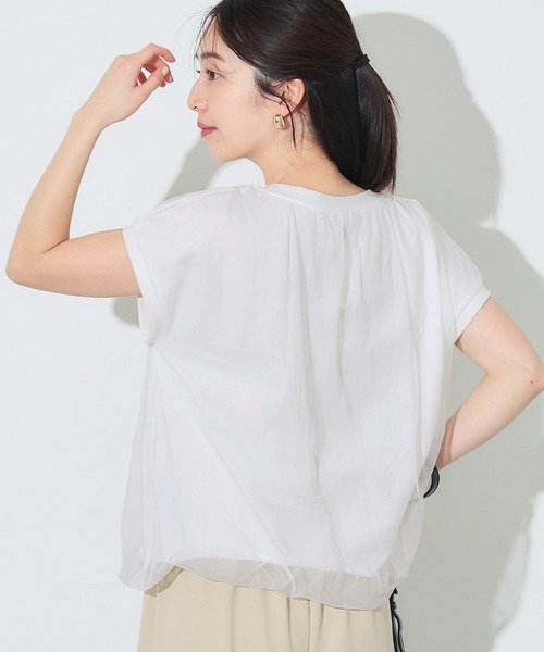 coca(coca)(コカ)の「チュールドッキングT(Tシャツ/カットソー・レディース・ホワイト/その他1・S/M/L)」の5枚目の写真