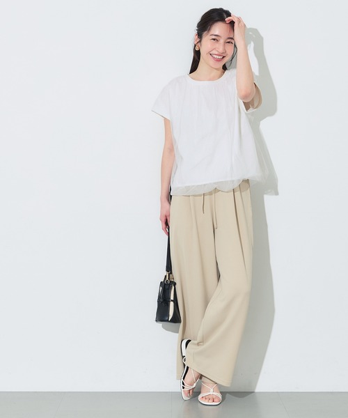 coca(coca)(コカ)の「チュールドッキングT(Tシャツ/カットソー・レディース・ホワイト/その他1・S/M/L)」の6枚目の写真