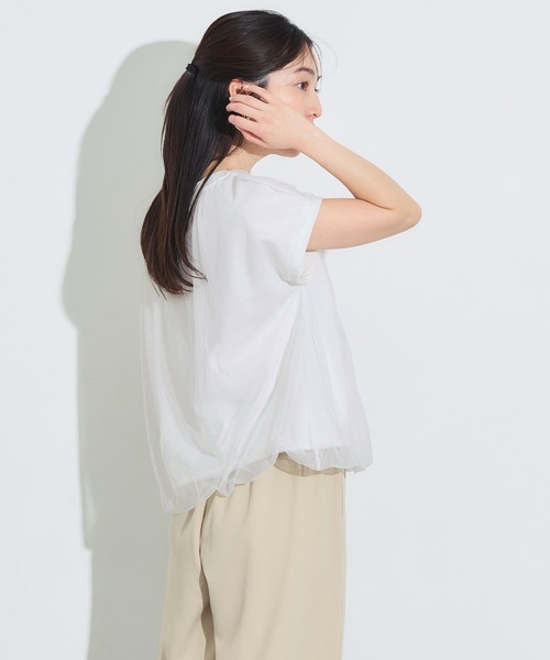 coca(coca)(コカ)の「チュールドッキングT(Tシャツ/カットソー・レディース・ホワイト/その他1・S/M/L)」の7枚目の写真