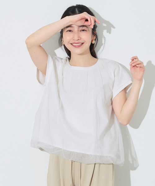 coca(coca)(コカ)の「チュールドッキングT(Tシャツ/カットソー・レディース・ホワイト/その他1・S/M/L)」の8枚目の写真