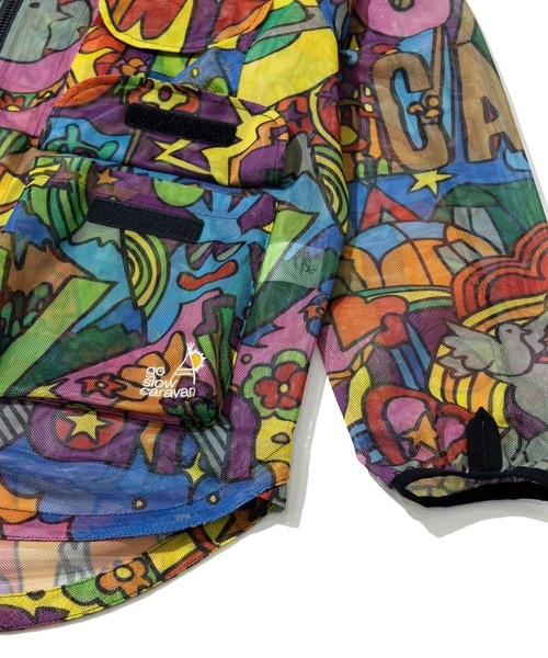go slow caravan(ゴースローキャラバン)の「総柄プリント メッシュ防蚊加工 パーカーJKT(パーカー・メンズ・パープル系その他/その他1・X-LARGE/LARGE/MEDIUM)」の4枚目の写真