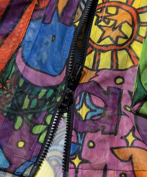 go slow caravan(ゴースローキャラバン)の「総柄プリント メッシュ防蚊加工 パーカーJKT(パーカー・メンズ・パープル系その他/その他1・X-LARGE/LARGE/MEDIUM)」の5枚目の写真