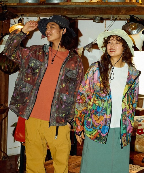 go slow caravan(ゴースローキャラバン)の「総柄プリント メッシュ防蚊加工 パーカーJKT(パーカー・メンズ・パープル系その他/その他1・X-LARGE/LARGE/MEDIUM)」の16枚目の写真