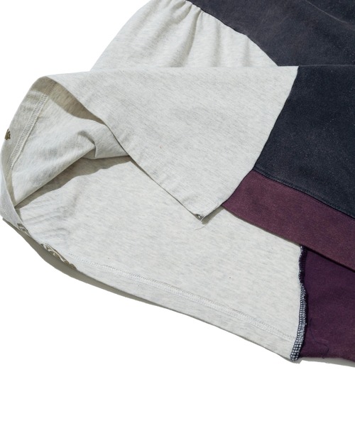 CUBE SUGAR(キューブシュガー)の「CUBE SUGAR/キューブシュガー 21/-天竺 パウダー加工 リメイク風 切替SK(スカート・レディース・その他1/パープル・FREE)」の7枚目の写真