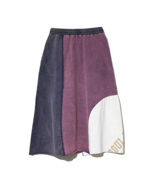 CUBE SUGAR(キューブシュガー)の「CUBE SUGAR/キューブシュガー 21/-天竺 パウダー加工 リメイク風 切替SK(スカート・レディース・その他1/パープル・FREE)」の9枚目の写真