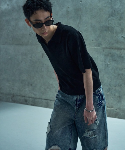 LANDNESS(ランドネス)の「【LANDNESS/ランドネス】VINTAGE DISTRESSED WIDE DENIM HALF PANTS/ヴィンテージダメージワイドデニムハーフパンツ(デニムパンツ・メンズ・インディゴブルー/ブラック・L/M/S)」の16枚目の写真