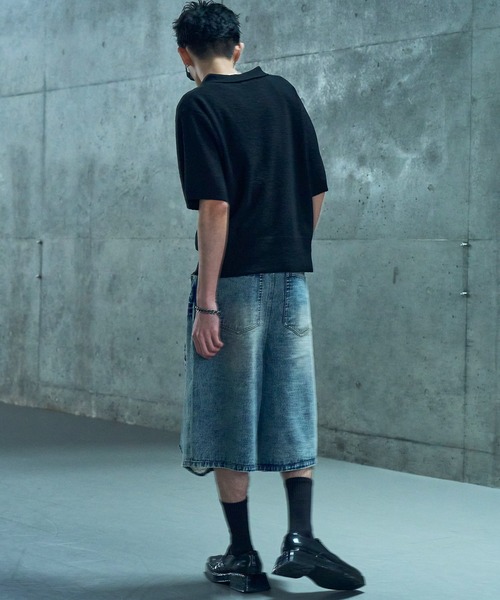 LANDNESS(ランドネス)の「【LANDNESS/ランドネス】VINTAGE DISTRESSED WIDE DENIM HALF PANTS/ヴィンテージダメージワイドデニムハーフパンツ(デニムパンツ・メンズ・インディゴブルー/ブラック・L/M/S)」の21枚目の写真