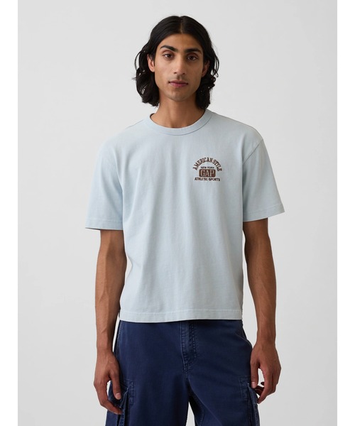 GAP(ギャップ)の「ヘビーウェイト GAPロゴ リラックスフィット クロップドTシャツ(Tシャツ/カットソー・メンズ・ネイビー/ホワイト/レッド/ブルー/ブラック/グリーン・XS/XL/L/M/S)」の21枚目の写真