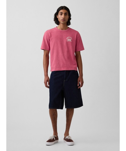 GAP(ギャップ)の「ヘビーウェイト GAPロゴ リラックスフィット クロップドTシャツ(Tシャツ/カットソー・メンズ・ネイビー/ホワイト/レッド/ブルー/ブラック/グリーン・XS/XL/L/M/S)」の22枚目の写真