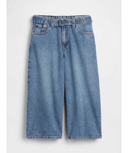 GAP(ギャップ)の「ハイライズ ベルト バレル キュロットデニム(デニムパンツ・レディース・インディゴブルー・26/25/24/30/29/28/27/23)」の6枚目の写真