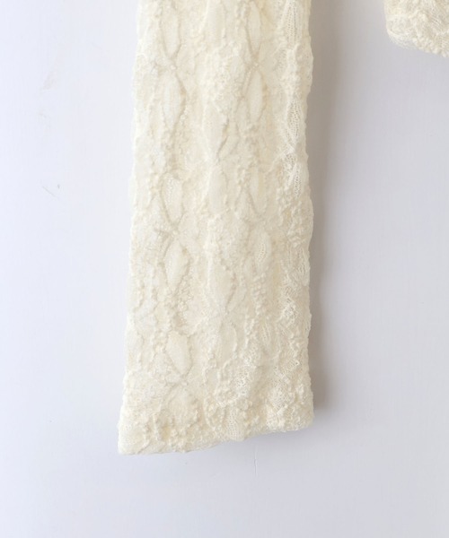 SpRay(スプレイ)の「レースシャーリングカーディガン(カーディガン/ボレロ・レディース・ホワイト/チャコールグレー/ブラック/ブラウン/アイボリー・FREE)」の18枚目の写真