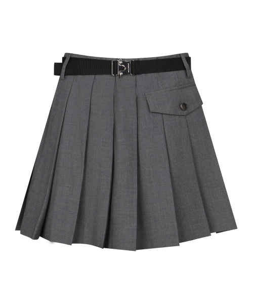 MONDAYFLOW（マンデーフロー）の「プリーツスカート（ベルトセット）_グレー（スカート・レディース・その他・X-SMALL/SMALL/MEDIUM/LARGE）」の2枚目の写真
