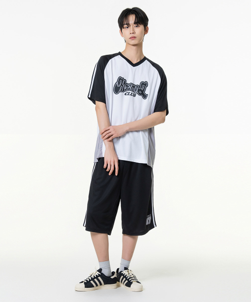 MOZMOZ(モズモズ)の「スポーティエアメッシュ半袖ジャージTシャツブラック(Tシャツ/カットソー・レディース・その他・M/L/XL)」の3枚目の写真