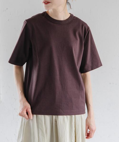 FORK&SPOON(フォークアンドスプーン)の「FORK&SPOON BASIC5/S T-SHIRTS(Tシャツ/カットソー・レディース・パープル/オフホワイト/ブラック/ブラウン・1)」の3枚目の写真