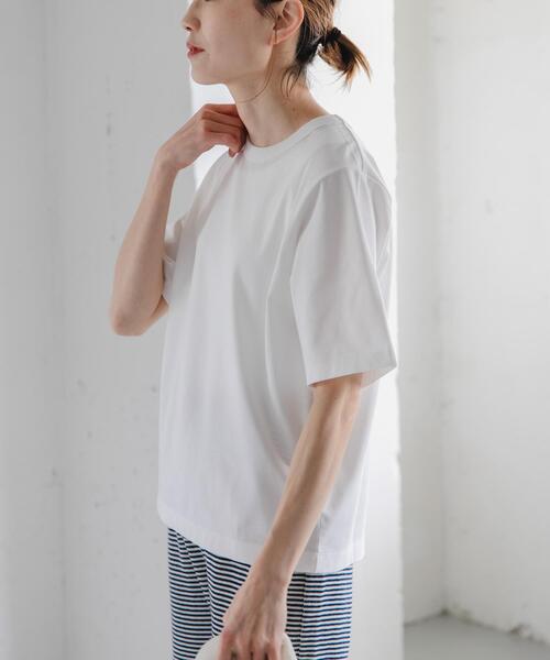 FORK&SPOON(フォークアンドスプーン)の「FORK&SPOON BASIC5/S T-SHIRTS(Tシャツ/カットソー・レディース・パープル/オフホワイト/ブラック/ブラウン・1)」の17枚目の写真