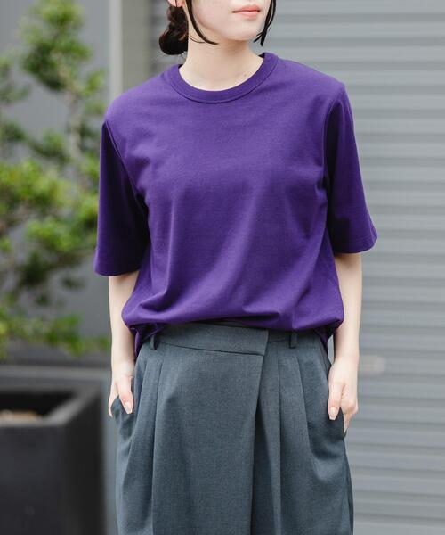 FORK&SPOON(フォークアンドスプーン)の「FORK&SPOON BASIC5/S T-SHIRTS(Tシャツ/カットソー・レディース・パープル/オフホワイト/ブラック/ブラウン・1)」の18枚目の写真