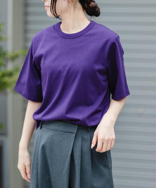 FORK&SPOON(フォークアンドスプーン)の「FORK&SPOON BASIC5/S T-SHIRTS(Tシャツ/カットソー・レディース・パープル/オフホワイト/ブラック/ブラウン・1)」の21枚目の写真