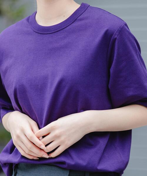 FORK&SPOON(フォークアンドスプーン)の「FORK&SPOON BASIC5/S T-SHIRTS(Tシャツ/カットソー・レディース・パープル/オフホワイト/ブラック/ブラウン・1)」の22枚目の写真