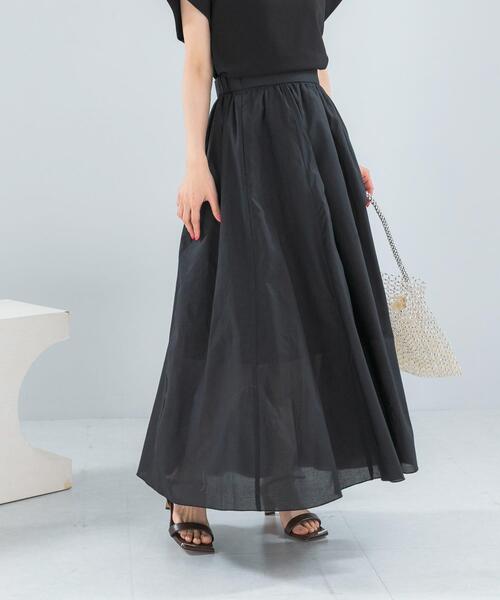 URBAN RESEARCH ROSSO WOMEN(アーバンリサーチ ロッソ)の「メモリーコットンフレアスカート(スカート・レディース・オレンジ/ブラック・38/36)」の1枚目の写真