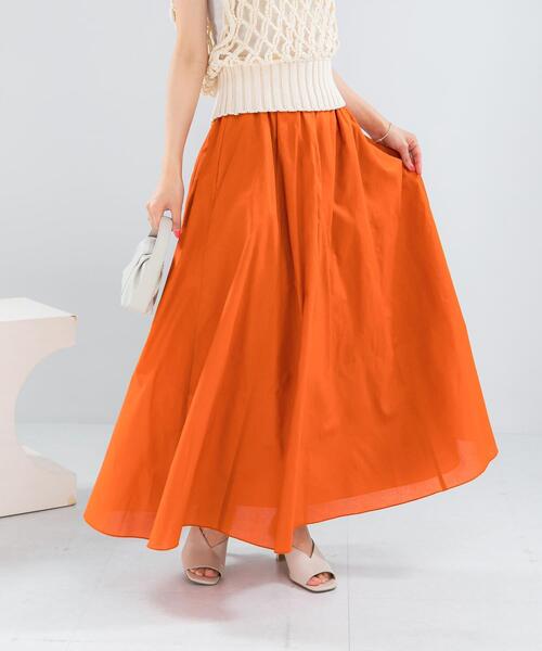 URBAN RESEARCH ROSSO WOMEN(アーバンリサーチ ロッソ)の「メモリーコットンフレアスカート(スカート・レディース・オレンジ/ブラック・38/36)」の12枚目の写真