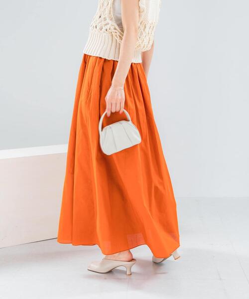 URBAN RESEARCH ROSSO WOMEN(アーバンリサーチ ロッソ)の「メモリーコットンフレアスカート(スカート・レディース・オレンジ/ブラック・38/36)」の11枚目の写真