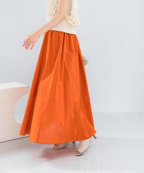 URBAN RESEARCH ROSSO WOMEN(アーバンリサーチ ロッソ)の「メモリーコットンフレアスカート(スカート・レディース・オレンジ/ブラック・38/36)」の10枚目の写真