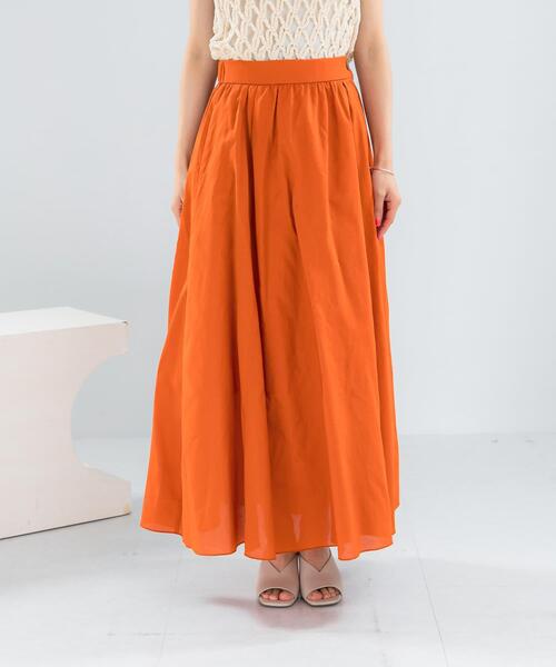 URBAN RESEARCH ROSSO WOMEN(アーバンリサーチ ロッソ)の「メモリーコットンフレアスカート(スカート・レディース・オレンジ/ブラック・38/36)」の8枚目の写真