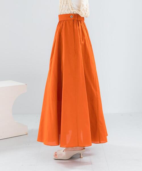 URBAN RESEARCH ROSSO WOMEN(アーバンリサーチ ロッソ)の「メモリーコットンフレアスカート(スカート・レディース・オレンジ/ブラック・38/36)」の7枚目の写真