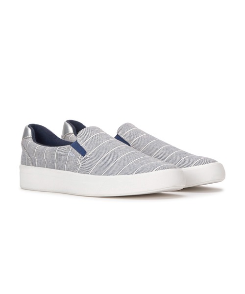 Keds(ケッズ)の「Keds ケッズ パシュート スリップ シャンブレー ルレックス ストライプ ネイビー(スニーカー・レディース・ネイビー・24.5cm/24.0cm/23.5cm/23.0cm/25.0cm/22.5cm)」の1枚目の写真