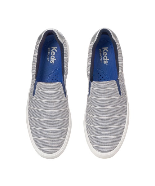 Keds(ケッズ)の「Keds ケッズ パシュート スリップ シャンブレー ルレックス ストライプ ネイビー(スニーカー・レディース・ネイビー・24.5cm/24.0cm/23.5cm/23.0cm/25.0cm/22.5cm)」の3枚目の写真