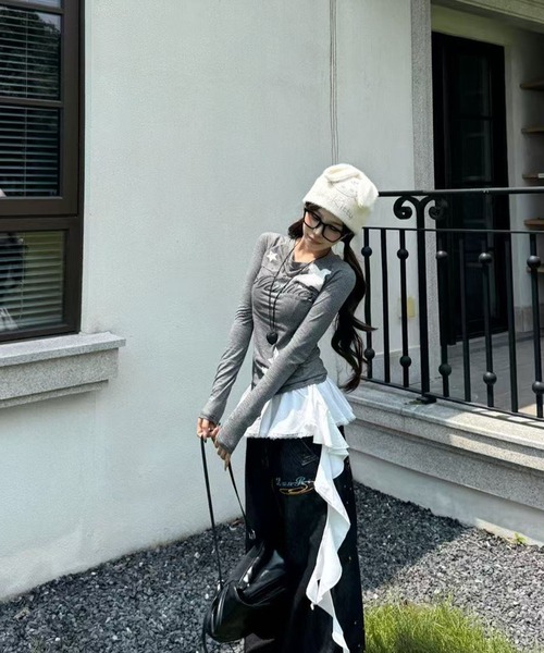 AsheKsha(アシクシャ)の「ストライプ長袖Tシャツ(Tシャツ/カットソー・レディース・ブラック・M)」の15枚目の写真