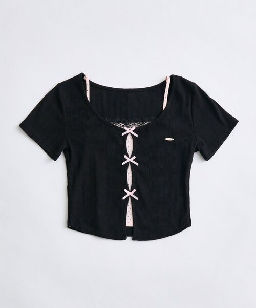 OLIVE des OLIVE(オリーブデオリーブ)の「【WEB限定/着回し力◎】映え半袖トップス(Tシャツ/カットソー・レディース・ピンク系その他/サックスブルー/ブラック/ブラック系その他/イエロー/ピンク・FREE)」の15枚目の写真